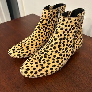 Loeffler Randall Calf Hair Cheetah Ankle Boots Size 7